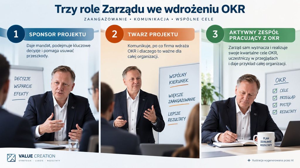 Wdrożenie OKR - trzy role zarządu